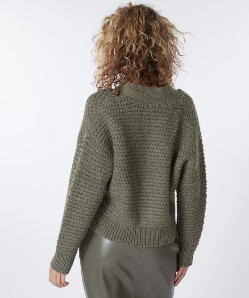 Esqualo Gilet: Groen, grove brei ( ESQ.238 )