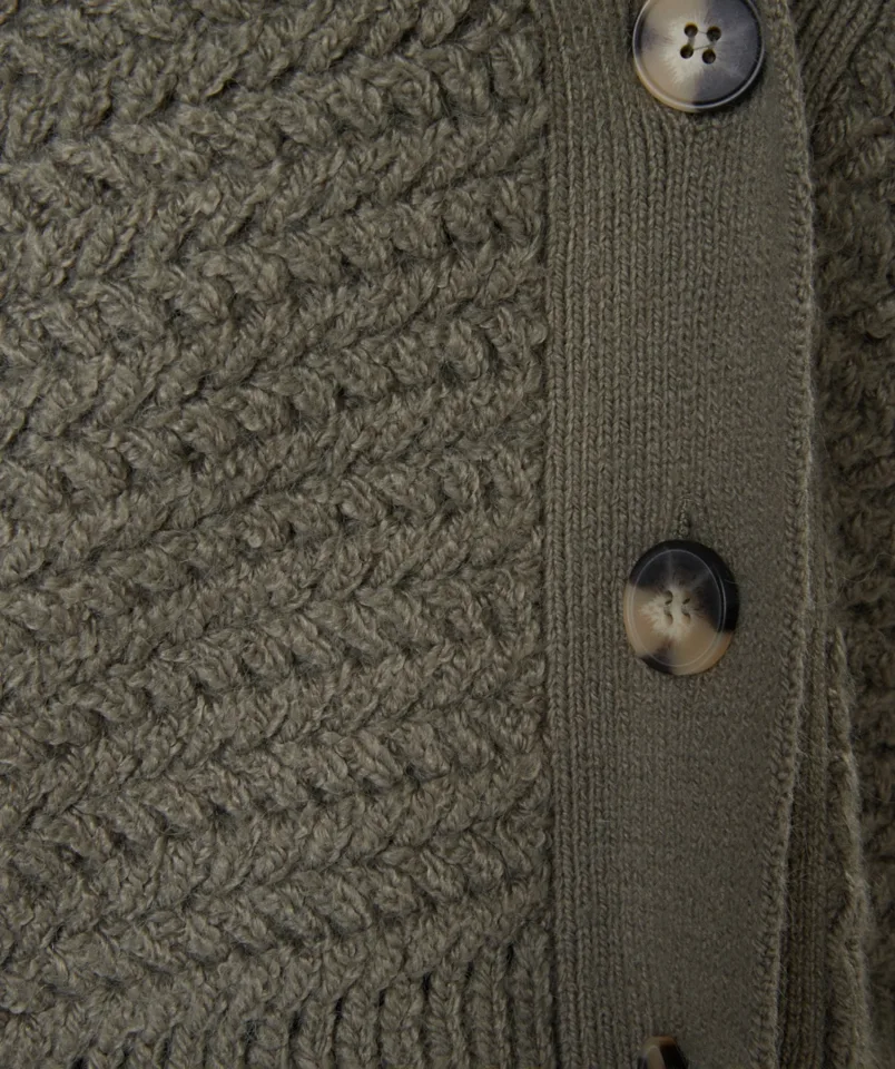 Esqualo Gilet: Groen, grove brei ( ESQ.238 )
