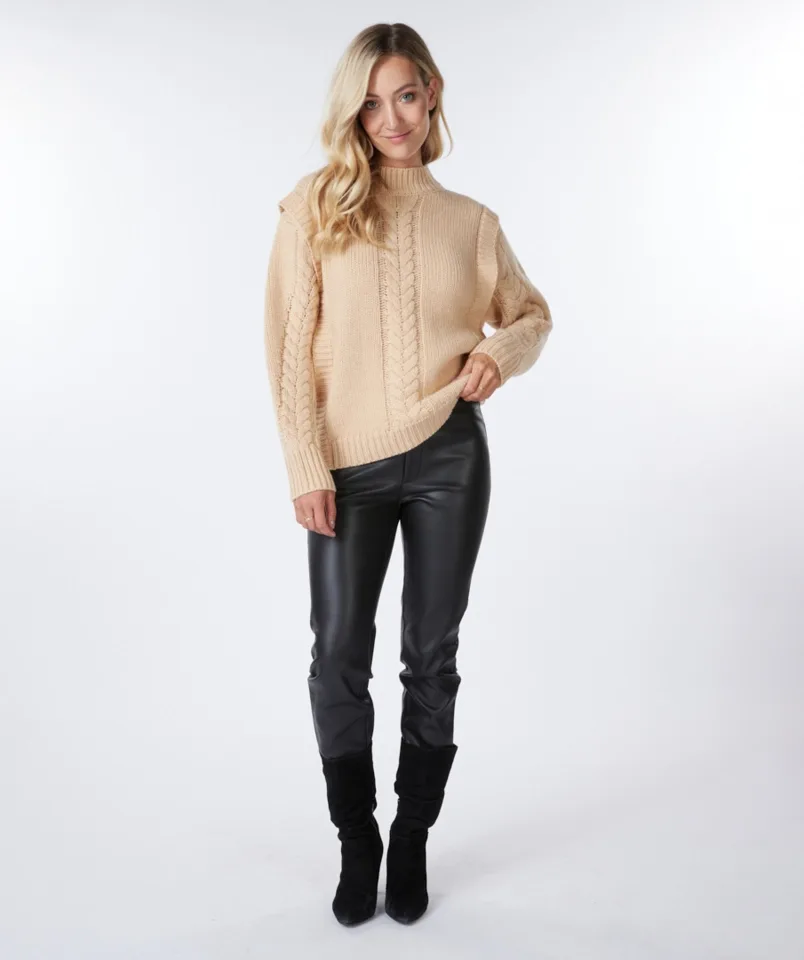 Esqualo dikke dames trui: warm sand kleur ( ESQ.235 )