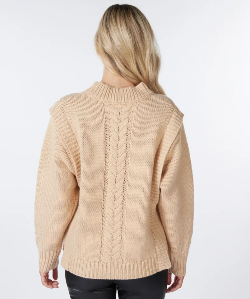 Esqualo dikke dames trui: warm sand kleur ( ESQ.235 )