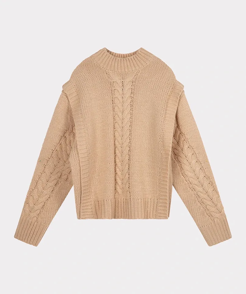 Esqualo dikke dames trui: warm sand kleur ( ESQ.235 )