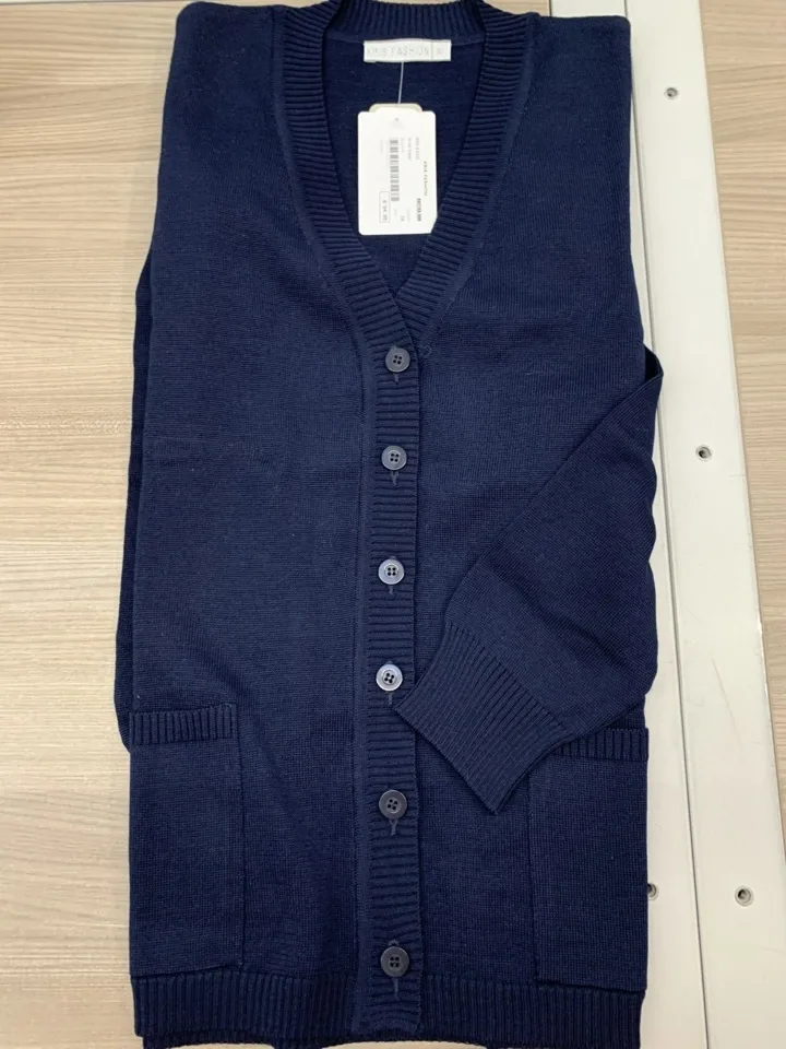 Kris Fashion Gilet met knopen: Lange mouw, Blauw ( KRI.41 )