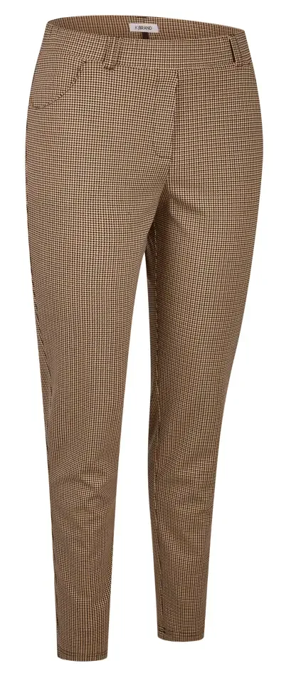 KJ Brand dames broek: Pied de poules, beige / bruin ( BRA.260 )
