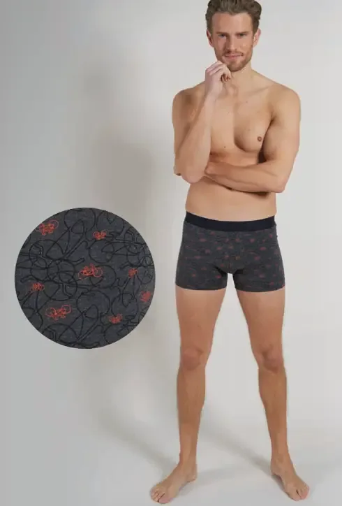 Ceceba Boxershort: long pants: Duopack, zwart + geprint ( GOT.24 )