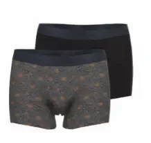 Ceceba Boxershort: long pants: Duopack, zwart + geprint ( GOT.24 )