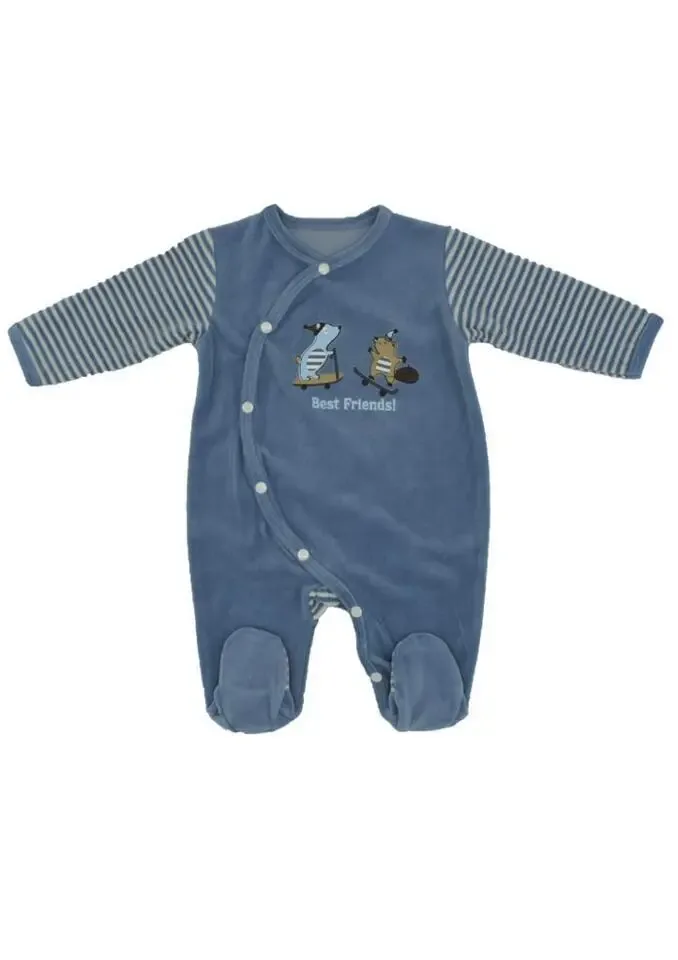 Eskimo Pyjama Baby ( jongen ): Velour, Best Friend ( ESK.1814 )