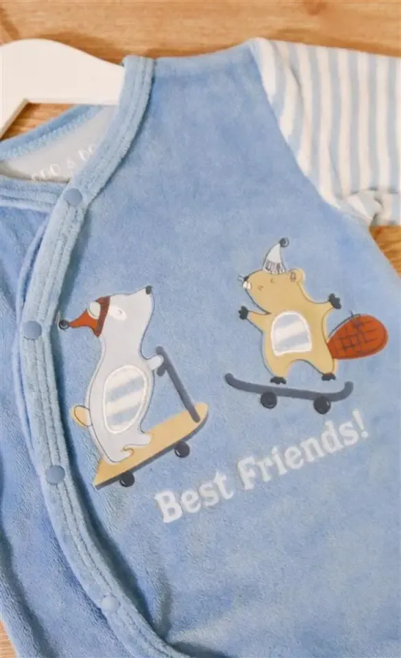 Eskimo Pyjama Baby ( jongen ): Velour, Best Friend ( ESK.1814 )