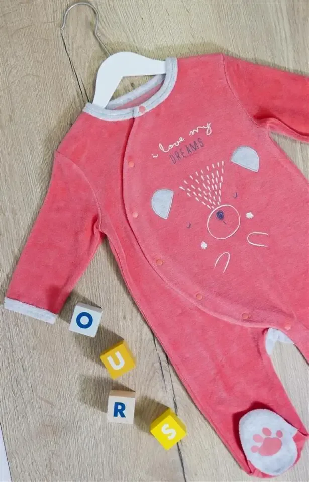 Eskimo Pyjama Baby ( Meisje ): Velour, Dream ( ESK.1815 )