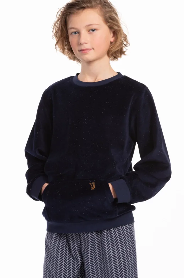 Eskimo Pyjama Jongens: Stephen, Fleece broek, shirt velours ( ESK.1816 / ESK1817 )