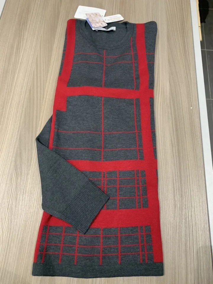 Kris Fashion Dames pull: Grijs / Rood ( KRI.60 )
