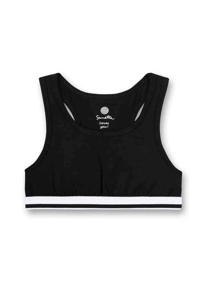 Sanetta meisjes Bustier top: Zwart ( SAN.18 )