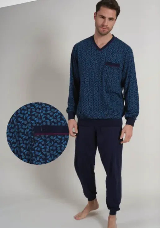 GotzBurg heren Pyjama: V hals, 100% Katoen, ( GOT.28 )