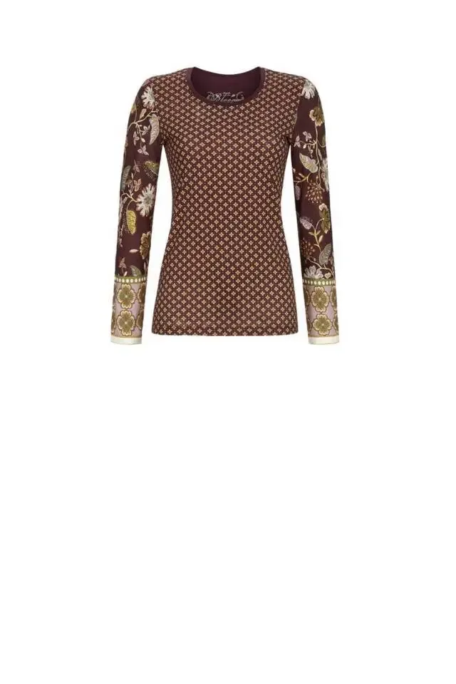 Ringella Dames pyjama Bloomy: Bordeaux 100% Katoen ( RIN.398 )