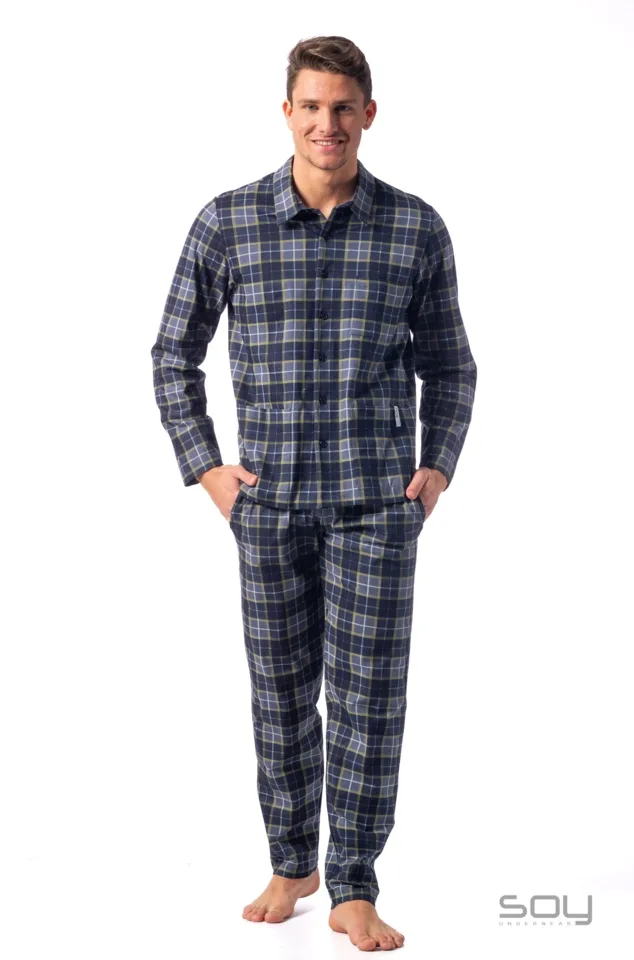 Egatex Soy Heren pyjama: Doorknoop ( EGA.299 )
