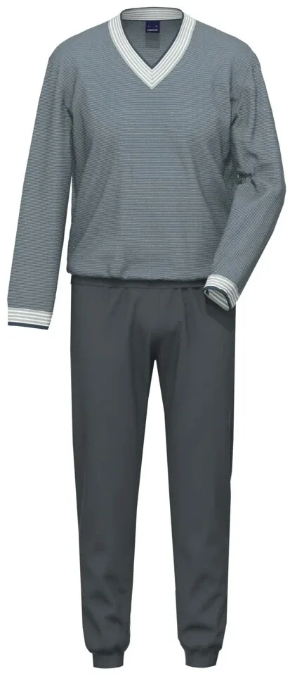 Ammann Heren pyjama: Blauw gestreept ( AMM.491 )