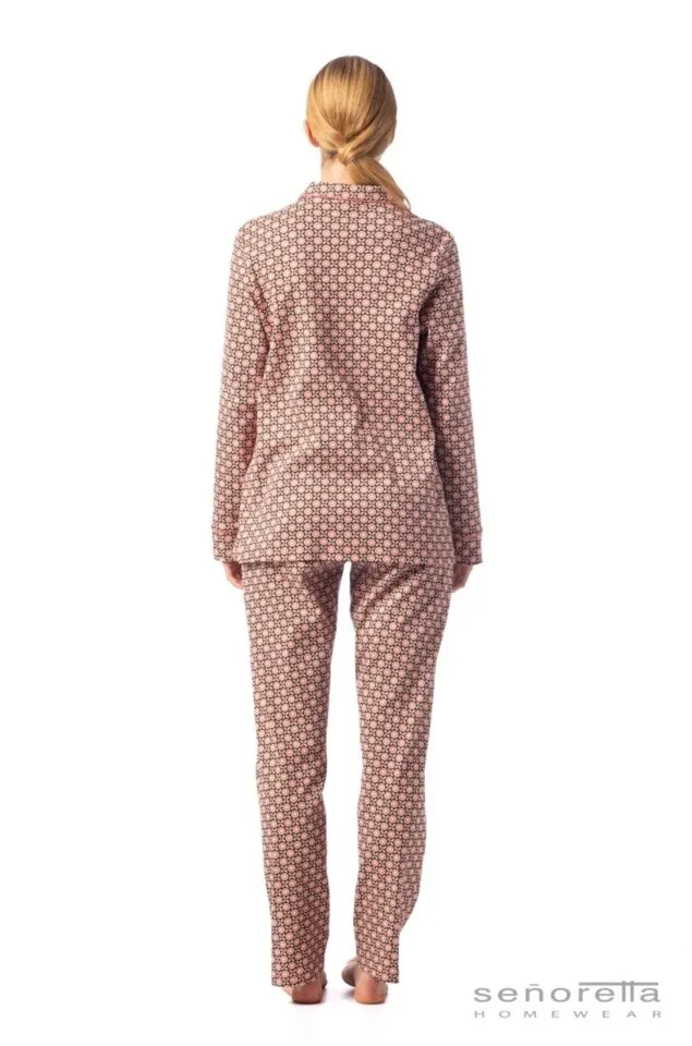 Egatex dames pyjama: Interlock, Doorknoop ( EGA.311 )
