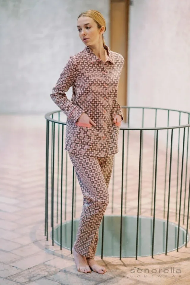 Egatex dames pyjama: Interlock, Doorknoop ( EGA.311 )