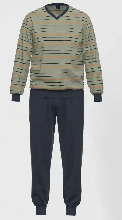 Ammann Pyjama heren: 100% Katoen, V hals ( AMM.492 )
