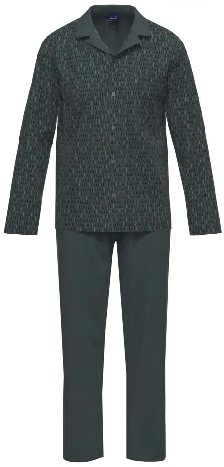 Ammann Pyjama heren: 100% Katoen, Doorknoop pyjama ( AMM.505 )