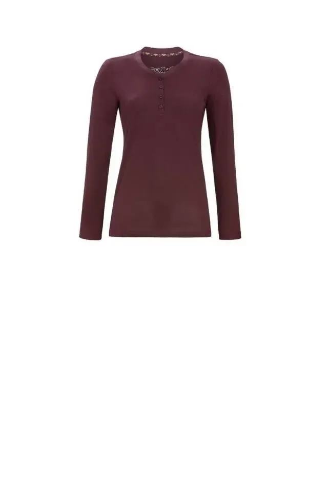 Ringella Bloomy dames pyjama: Effen shirt, geprinte broek ( RIN.382 )