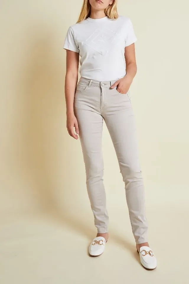 Para Mi Broek Celina : Ivory Grey, Color Denim  ( PARA.252 )