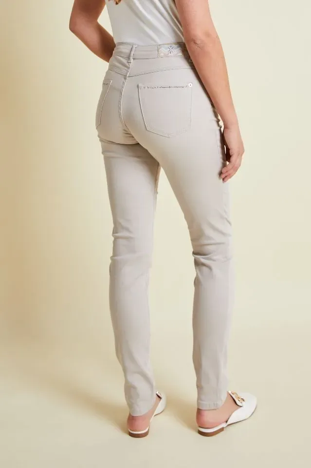Para Mi Broek Celina : Ivory Grey, Color Denim  ( PARA.252 )