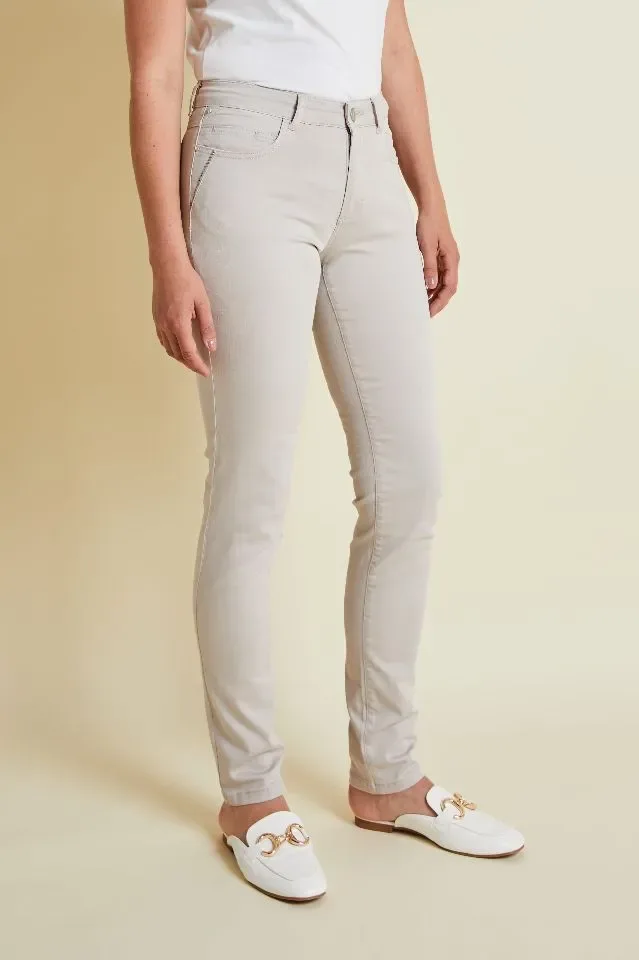 Para Mi Broek Celina : Ivory Grey, Color Denim  ( PARA.252 )