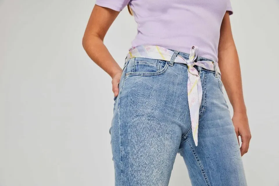 Para Mi Broek Kim: Tinted Blue, wijd model, L28 ( PARA.255 )
