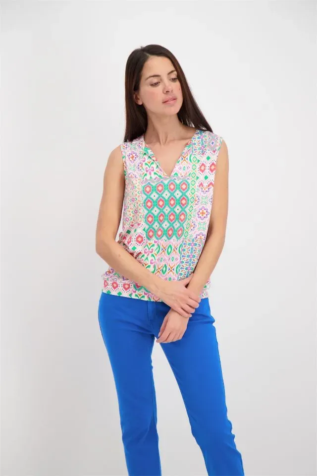 Signe Nature Top: Geprint, tricot ( Signe.1135 )