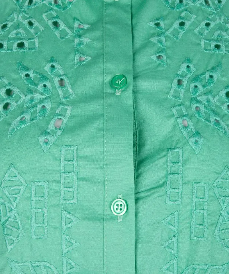 Esqualo Kleed: Broderie, Katoen, Groen ( Jade ) ( ESQ.244 )