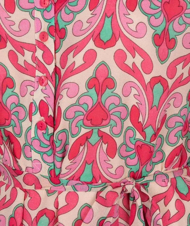 Esqualo Kleed: Fushia / groen, volledig gevoerd ( ESQ.246 )