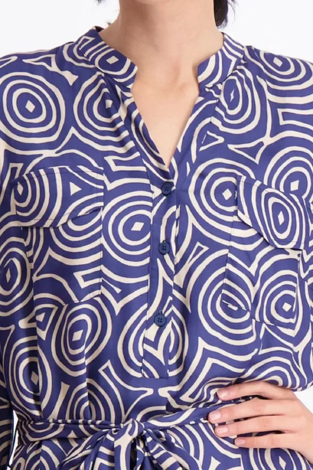 Signe Nature: Satijn blauw motief ( Signe.1156 )