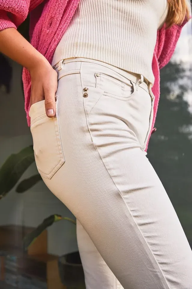 Para Mi broek: Kim Ajour Color denim Off white ( PARA.274 )