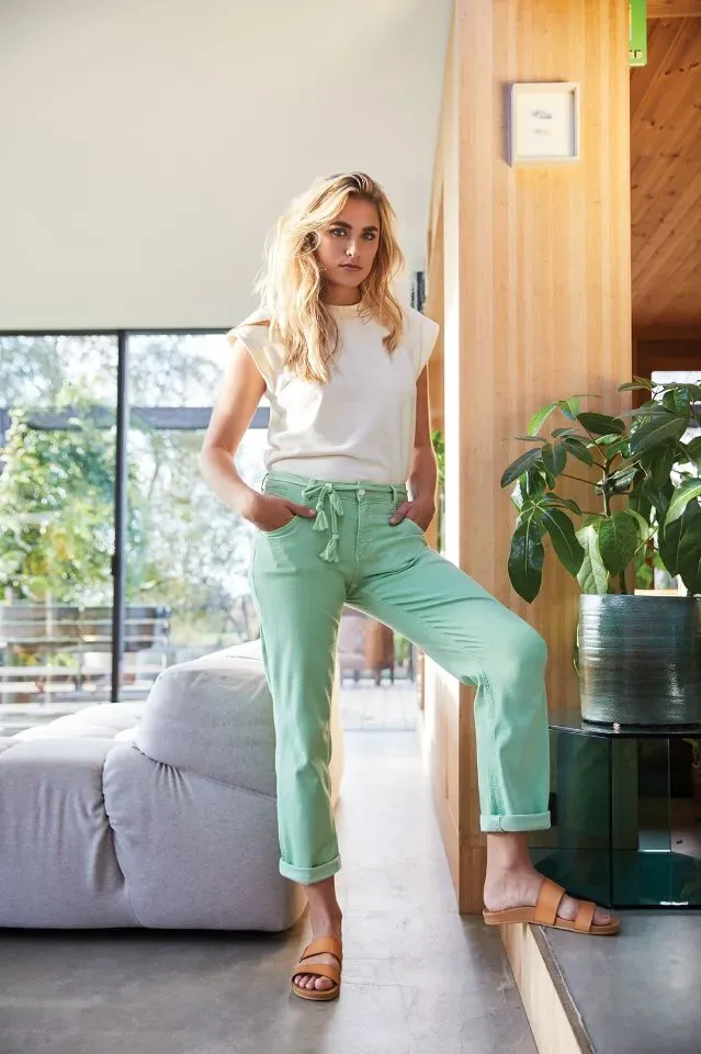 Para Mi broek: Bobby Authentic Morella, Bright Mint ( PARA.271 )