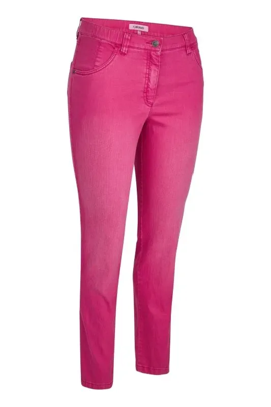 KJ Brand Broek Betty: Fuschia, elastiek + knoop ( BRA.273 )