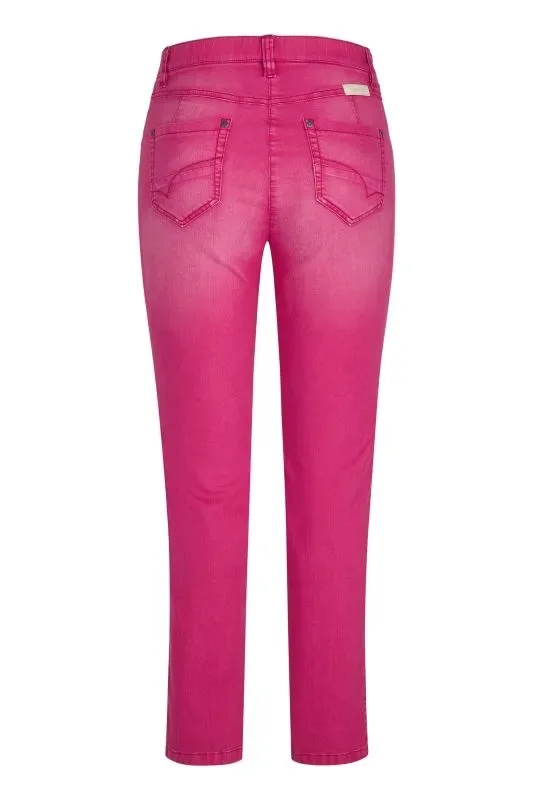KJ Brand Broek Betty: Fuschia, elastiek + knoop ( BRA.273 )