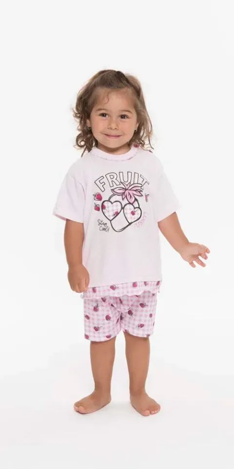 Gary meisjes pyjama: Aardbeien, korte mouw ( GARY.75 )
