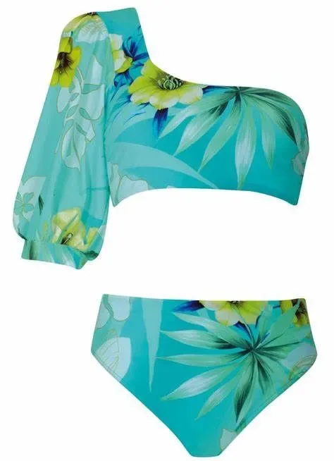 Sunflair Bikini: turkoois, top met mouw ( SUNF.154 )