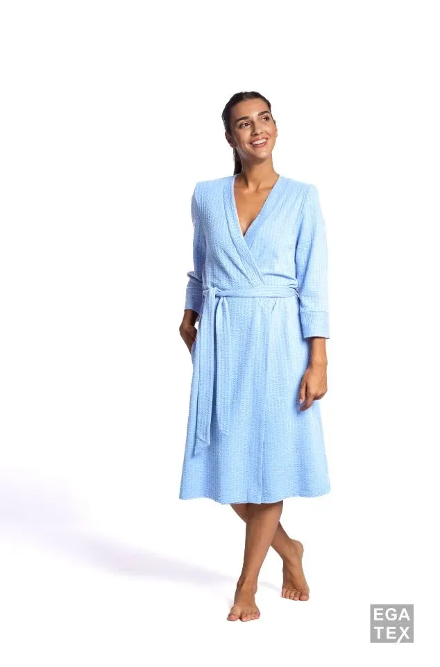 Egatex Zomerkamerjas met riem: licht blauw ( EGA.336 )
