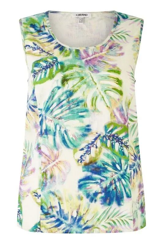 KJ Brand Linnen Top: multicolor, duitse maten ( BRA.284 )