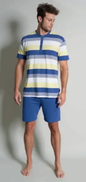 Gotzburg heren pyjama: korte mouw / short, 100% katoen ( GOT.37 )