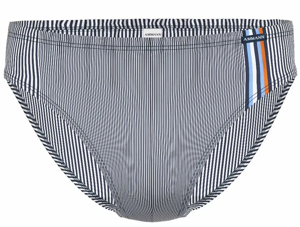 Ammann heren slip: Mini blauw gestreept ( AMM.532 )