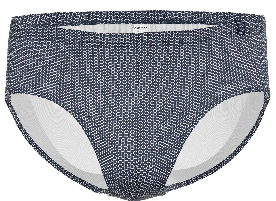 Ammann heren slip: Midi blauw gestreept, katoen / modal ( AMM.526 )