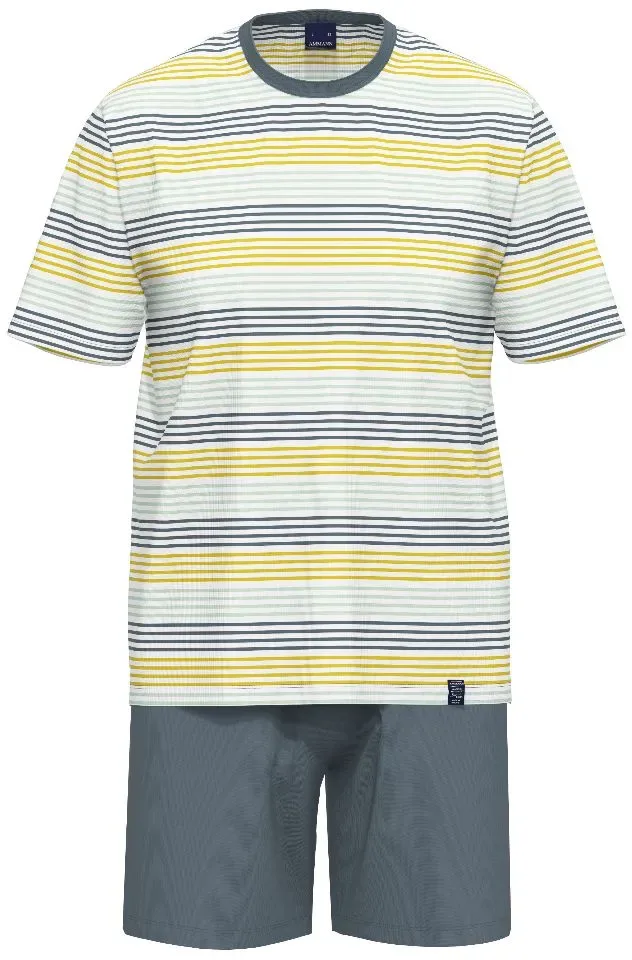 Ammann Heren Pyjama: Korte mouw, short, gestreept ( AMM.542)