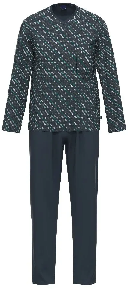 Ammann Heren Pyjama: Lange mouw, V hals tot 3XL ( AMM.539 )