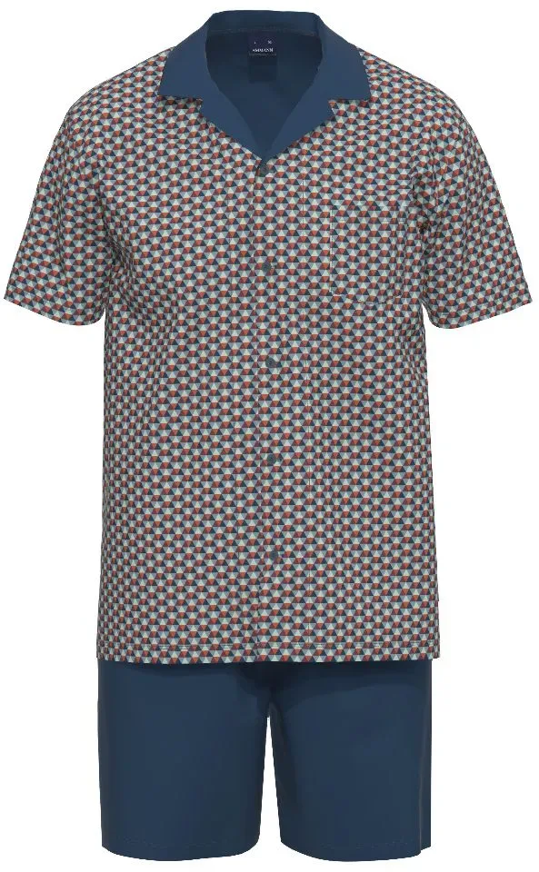 Ammann Heren Pyjama: Doorknoop: Korte mouw / Short ( Jersey ) ( AMM.547 )