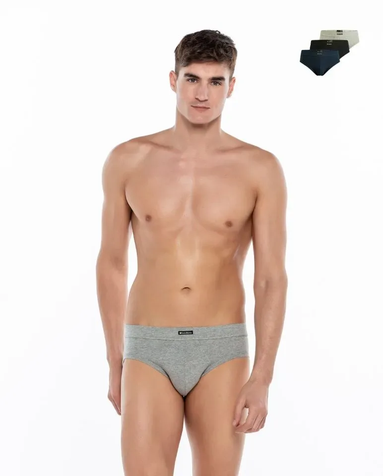 Punto Blanco Heren Slip: 3 pack, Grijs / zwart / blauw ( PUN.31 )