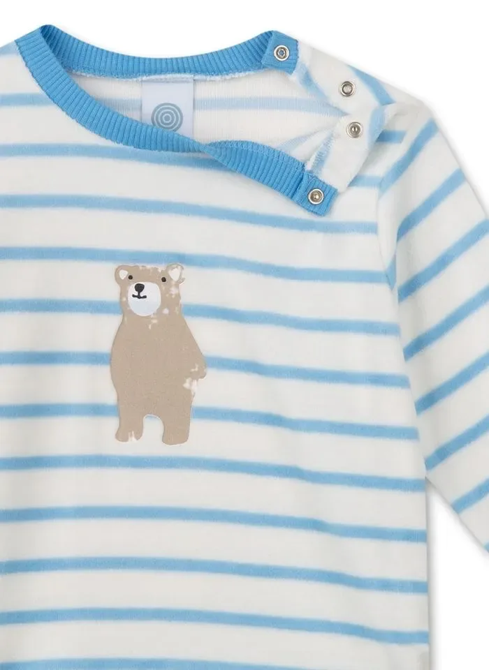 Sanetta pyjama baby jongens: Velours, gestreept ( SAN.62 )