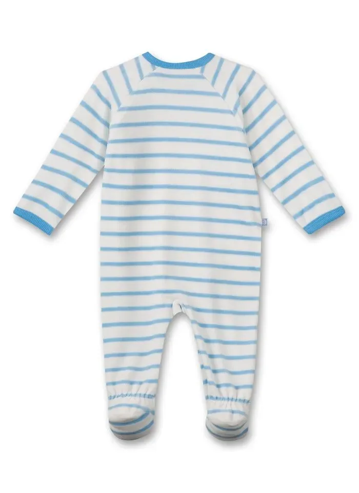 Sanetta pyjama baby jongens: overall, Velours, met voetjes ( SAN.63 )
