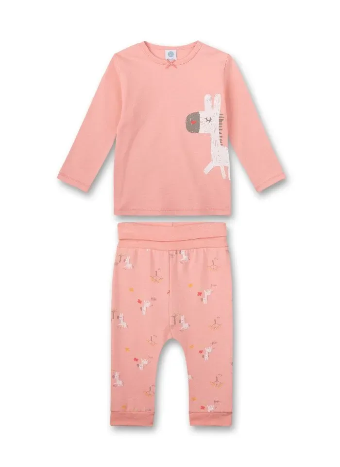 Sanetta pyjama baby meisjes: Giraf, 100% katoen ( SAN.65 )